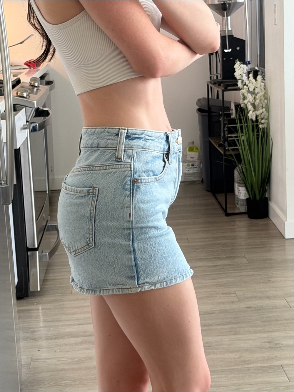 Pacsun Light Blue Denim Mini Skirt - Women